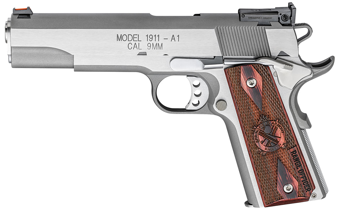 Springfield 1911-A1 Range Officer 9mm Stainless Essentials Package W ...